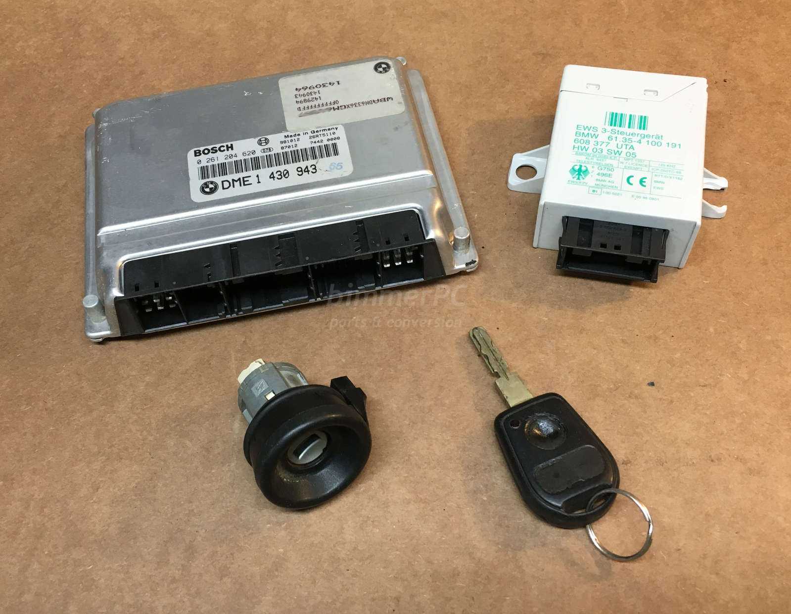 BMW E39 540i Engine Computer Modules Set Motronic DME EWS Key M62tu V8