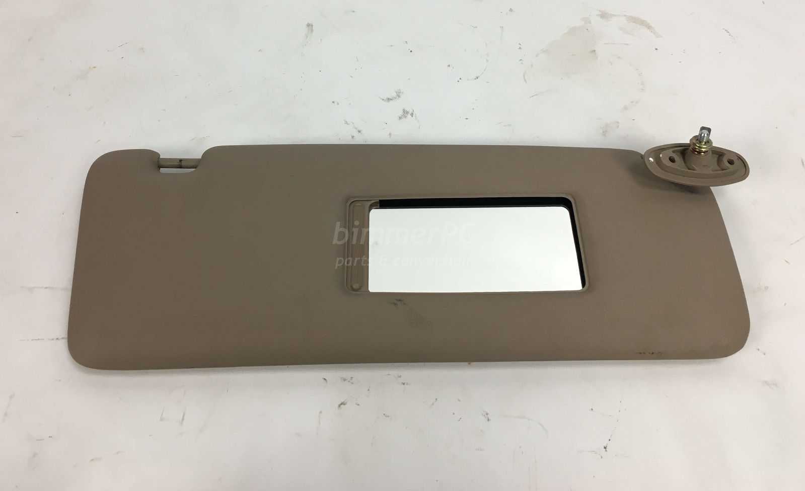 Picture of BMW 51168145586 Passengers Right Parchment Tan Beige Sun Visor Mirror Blind E32 for sale