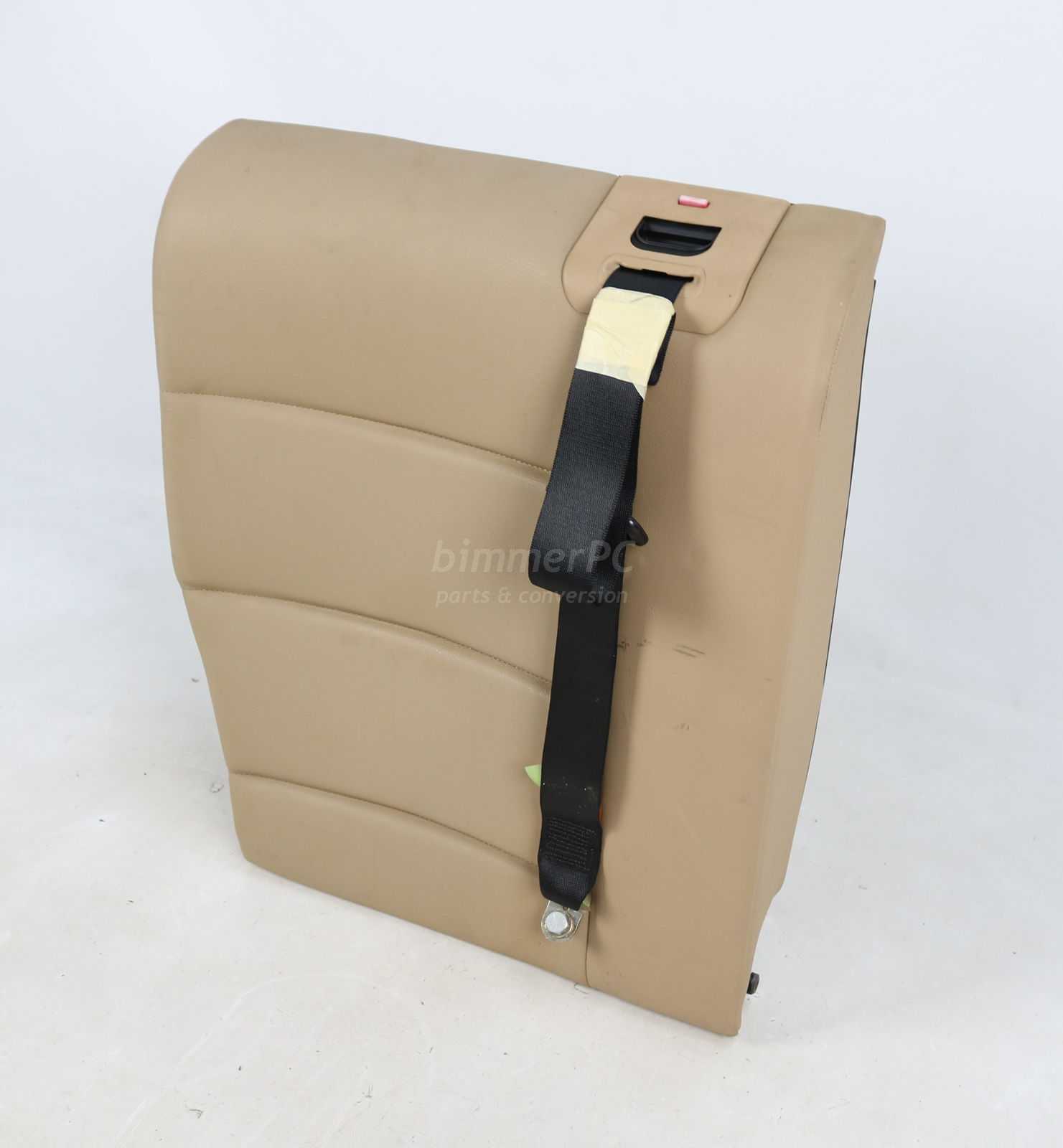 Picture of BMW 52208180784 Right Rear Seat Backrest Cushion Sand Beige Tan Leatherette w Fold Down E36 Sedan Coupe for sale