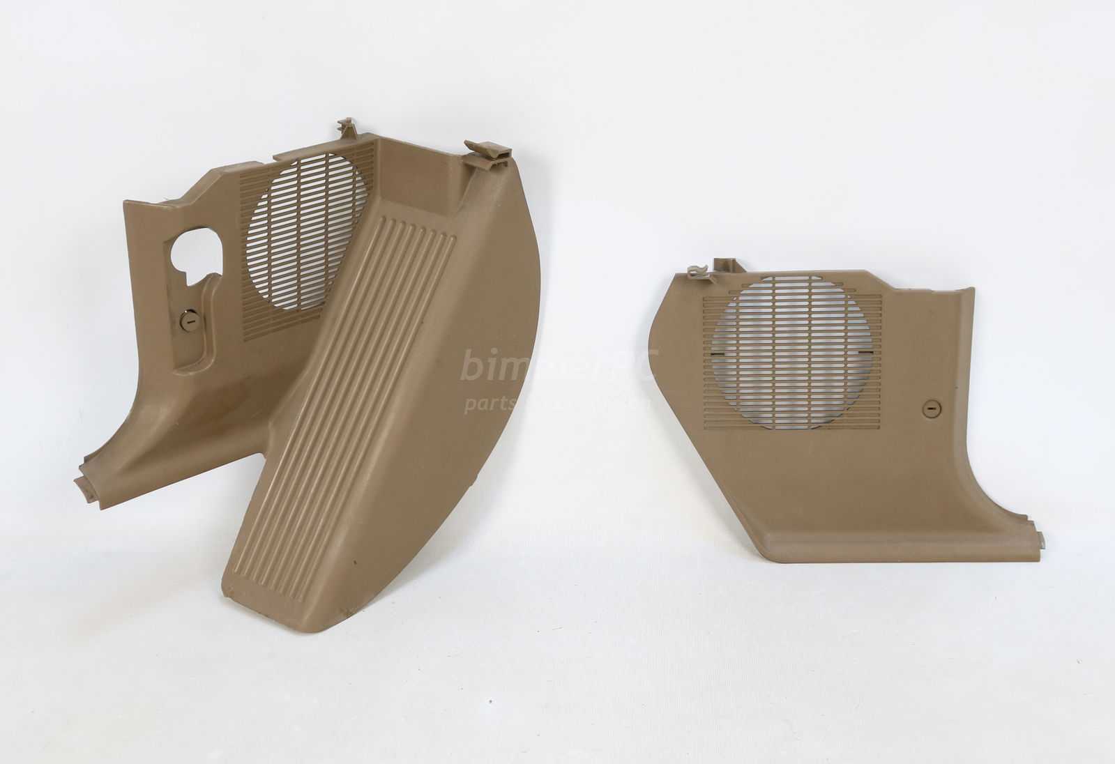 Picture of BMW 51438186565 Lower Front Footrest Kick Panels Tan Beige Trims Side Covers Left Right Set E36 Sedan for sale