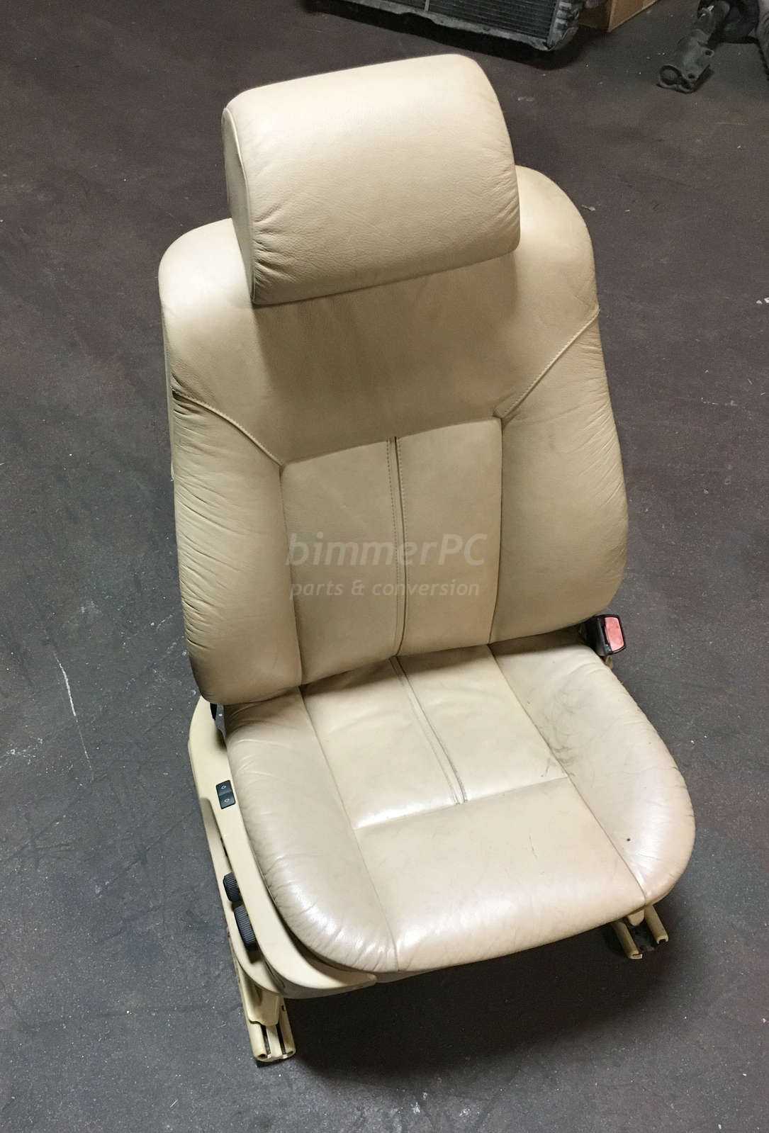 BMW E38 Orthopedic Front Power Heated Leather Seat Sand Beige Tan E39 ...