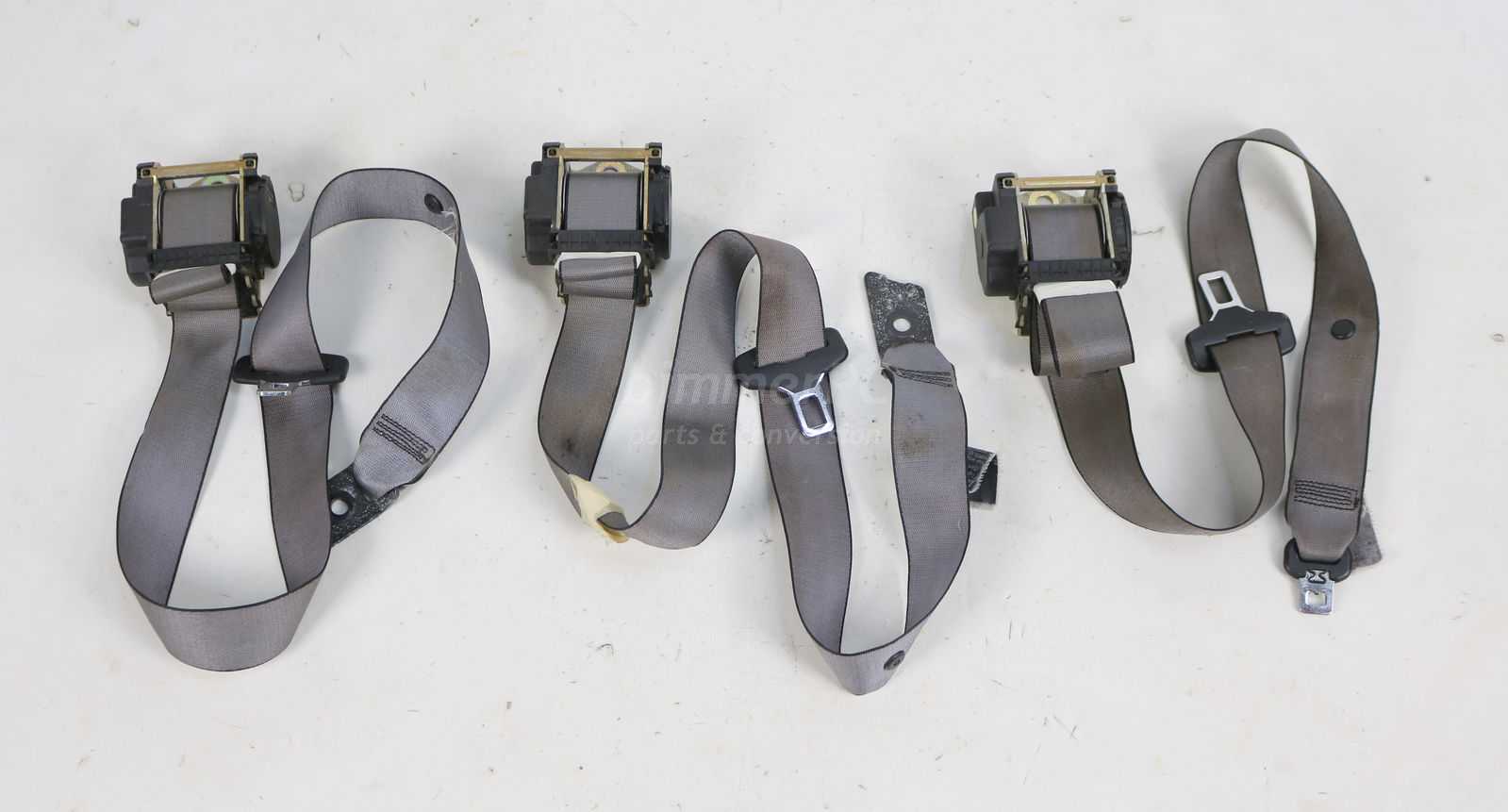 Picture of BMW 72118198484 Gray Rear Seat Belts Buckles Set w Through Loading Fold Down E39 for sale