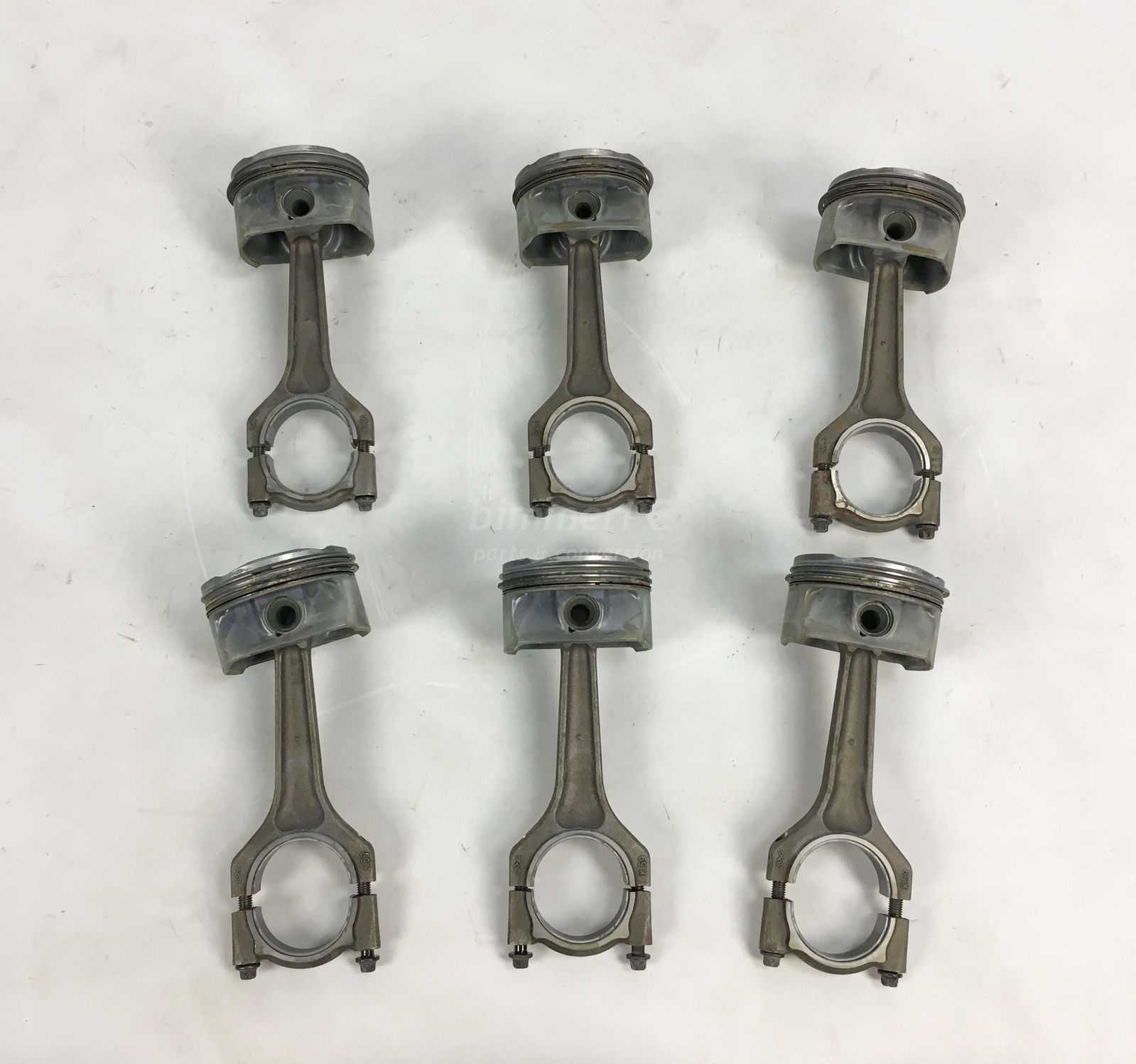 Picture of BMW 11257536373 Engine Pistons Connecting Rods Set of 6 N52 2.5L 3.0L E90 E91 E60 E61 E85 E86 for sale