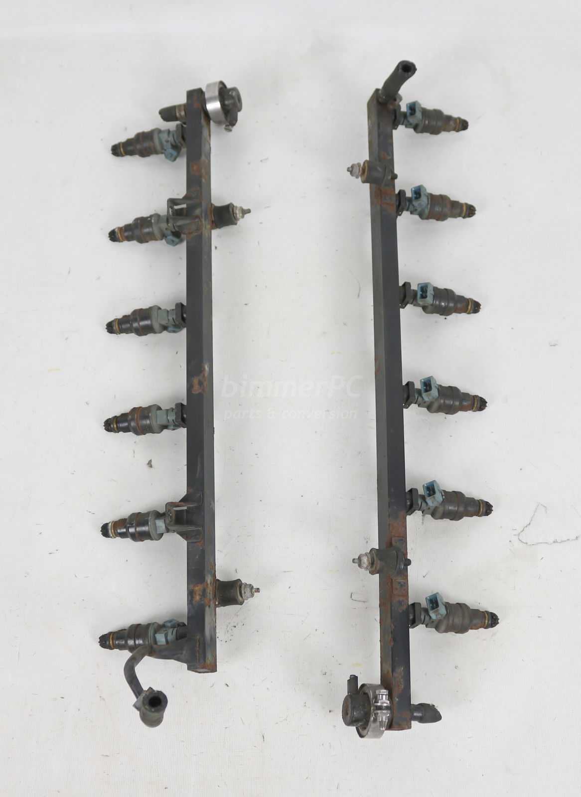 Picture of BMW 3531729587 Engine Fuel Rails w Injectors Left Right Set M70 V12 E32 E31 Early for sale