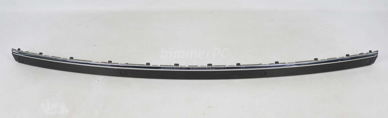 Picture of BMW 51127043365 Rear Center Bumper Chrome Plastic Trim Impact Strip Moulding w PDC E65 E66 Early for sale