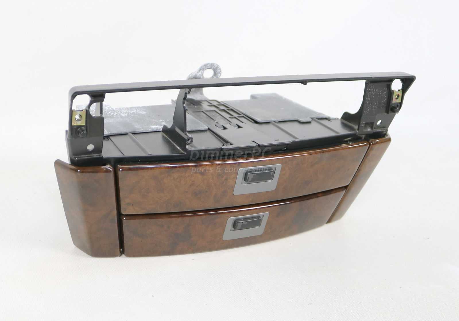 Picture of BMW 51457068494 Center Console Storage Drawers Cubbies Bicolor Wood Trim E65 E66 V12 Early for sale