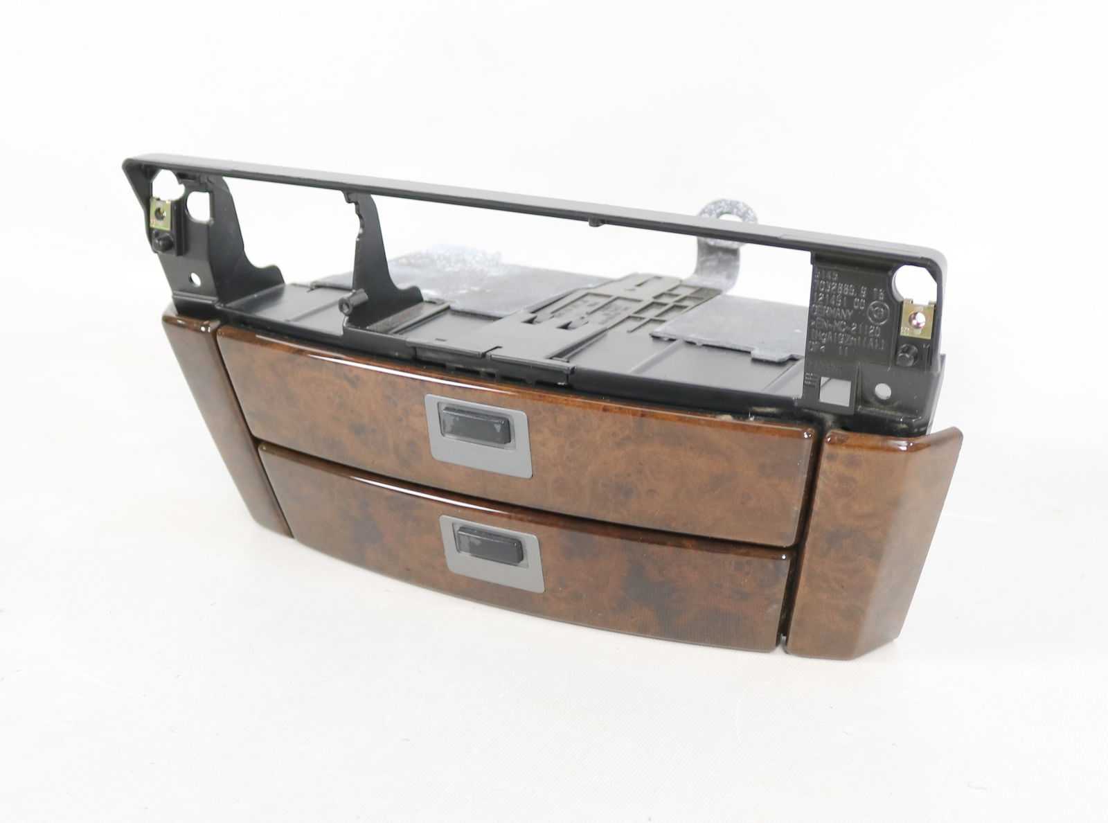 Picture of BMW 51457068494 Center Console Storage Drawers Cubbies Bicolor Wood Trim E65 E66 V12 Early for sale