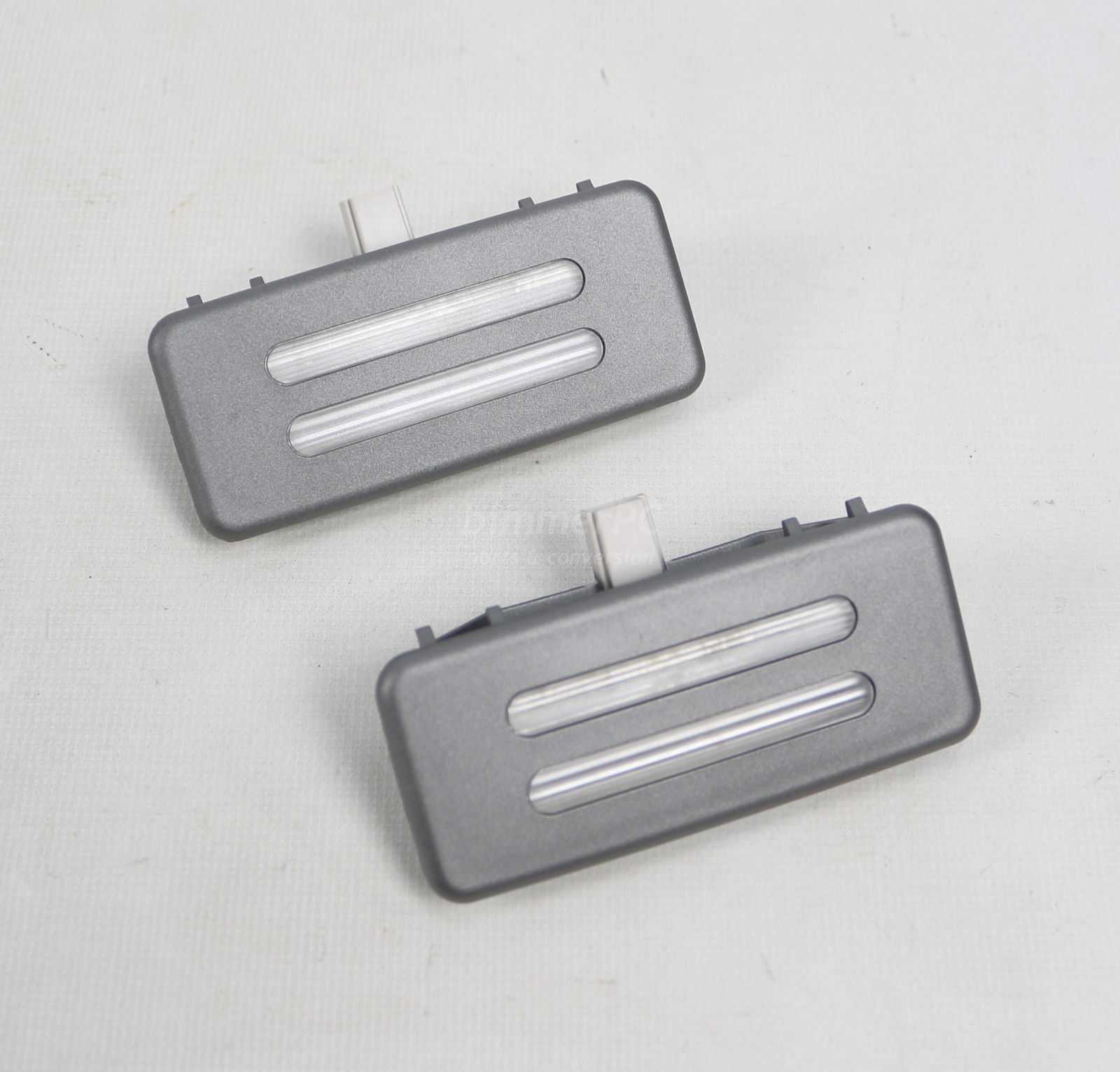 Picture of BMW 63316902972 Silver Front Sun Visor Vanity Mirror Lights Lamps Left Right Set E65 E66 Early for sale