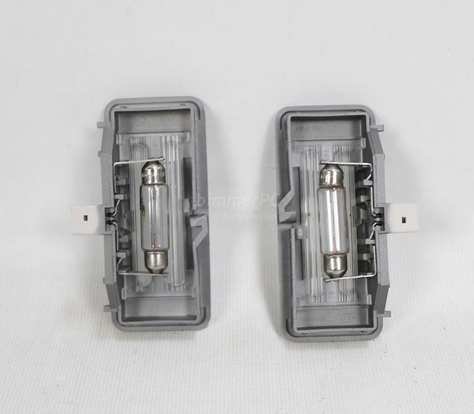 Picture of BMW 63316902972 Silver Front Sun Visor Vanity Mirror Lights Lamps Left Right Set E65 E66 Early for sale