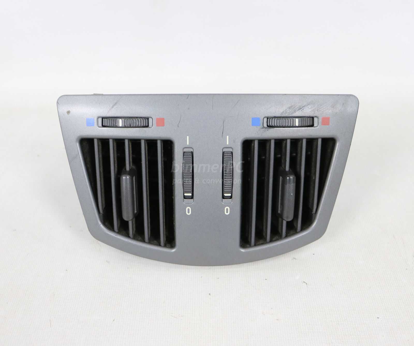 Picture of BMW 64227007984 Rear Center Console Fresh Air Vent Outlet Silver w Auto AC E66 E65 Early for sale