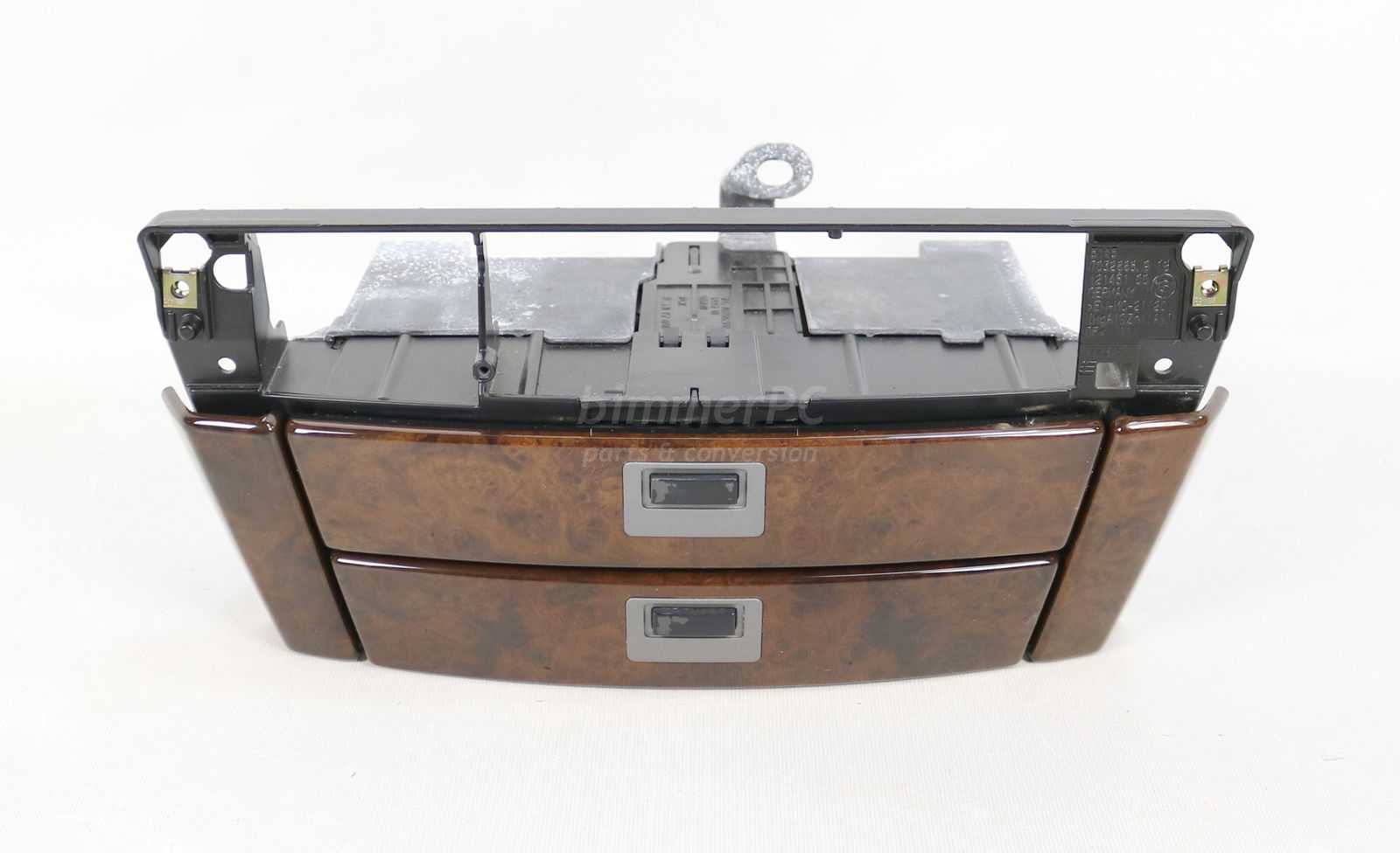 Picture of BMW 51457068494 Center Console Storage Drawers Cubbies Bicolor Wood Trim E65 E66 V12 Early for sale