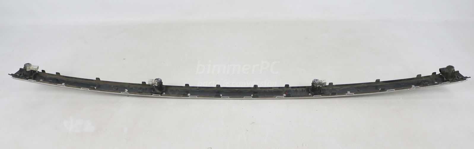 Picture of BMW 51127043365 Rear Center Bumper Chrome Plastic Trim Impact Strip Moulding w PDC E65 E66 Early for sale