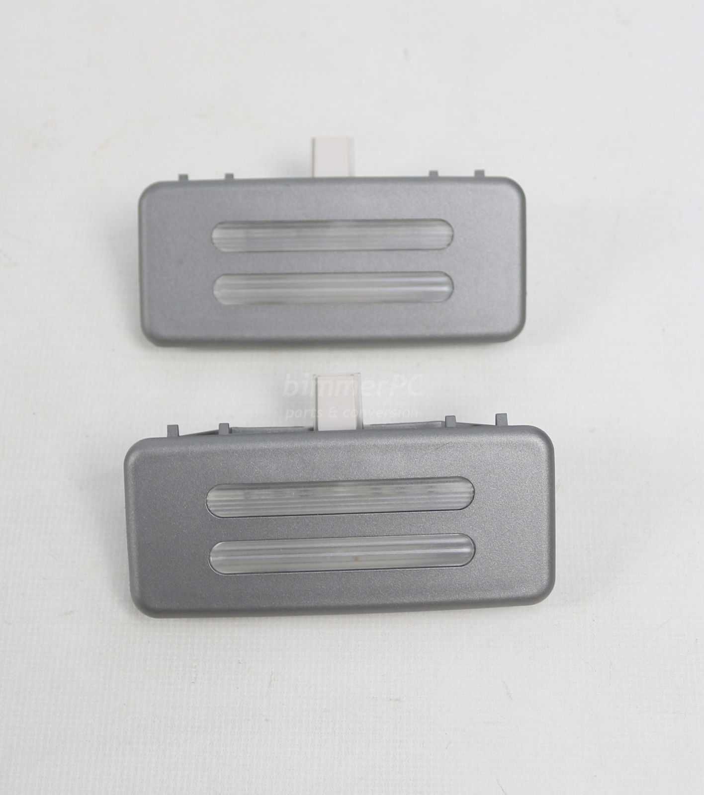 Picture of BMW 63316902972 Silver Front Sun Visor Vanity Mirror Lights Lamps Left Right Set E65 E66 Early for sale