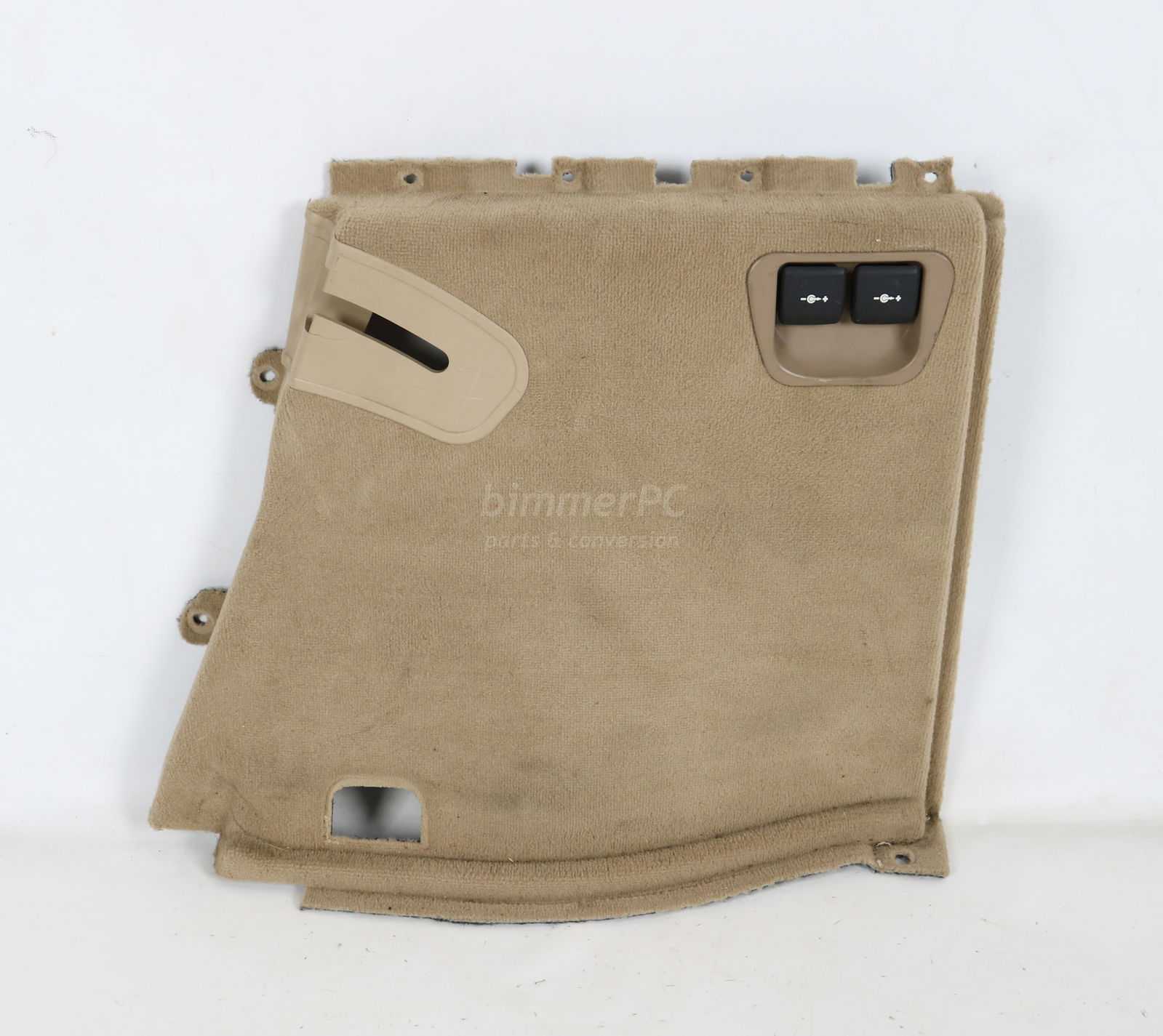 Picture of BMW 51477034422 Sand Beige Tan Right Trunk Front Side Trim Panel Cover w Adjustable Seats E53 for sale