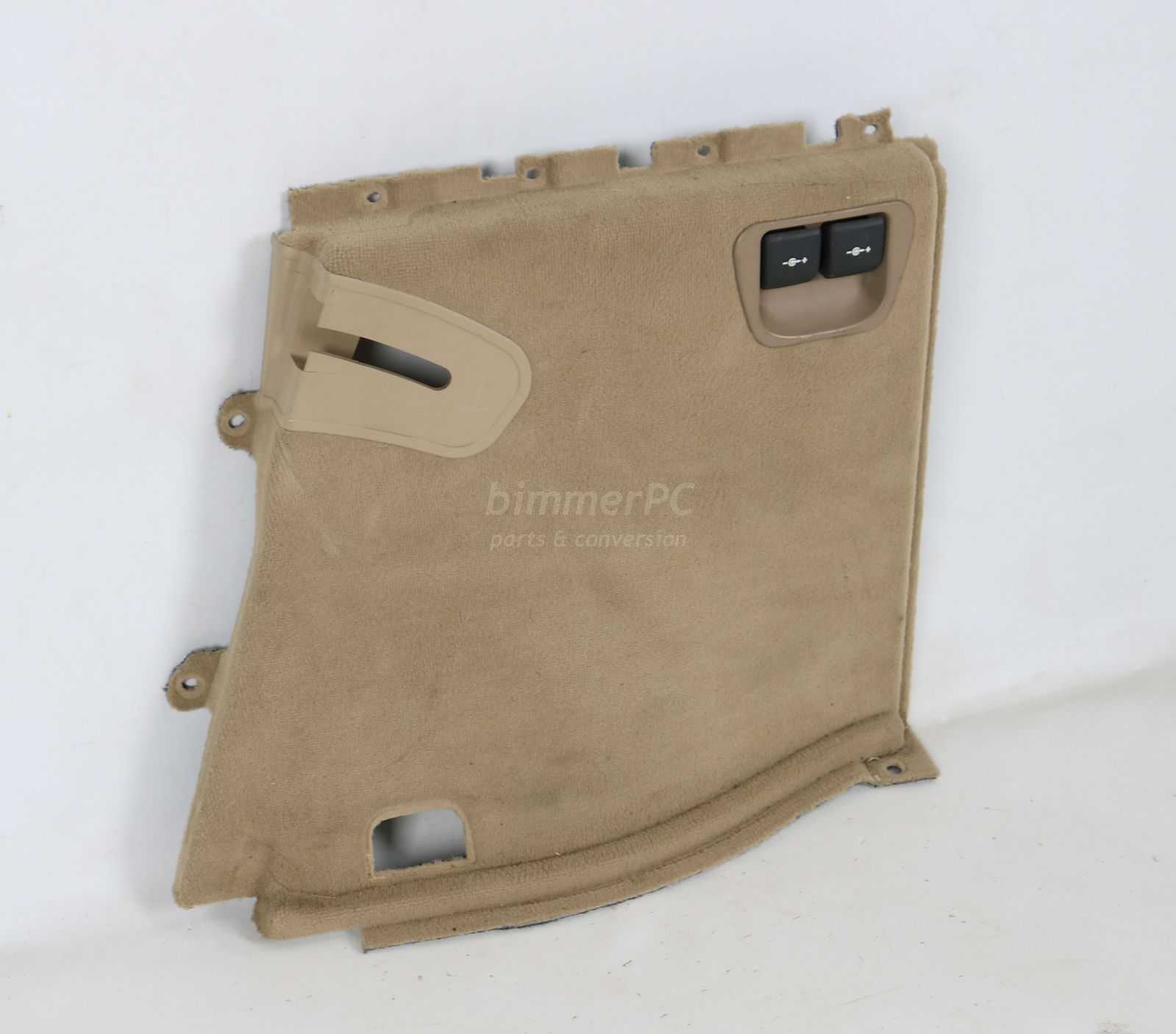 Picture of BMW 51477034422 Sand Beige Tan Right Trunk Front Side Trim Panel Cover w Adjustable Seats E53 for sale