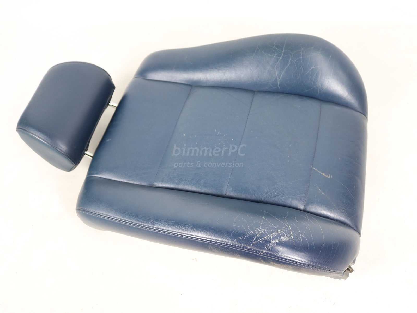 Picture of BMW 52108143074 Ultramarine Blue Leather Front Seat Backrest Cushion Left Right E34 for sale