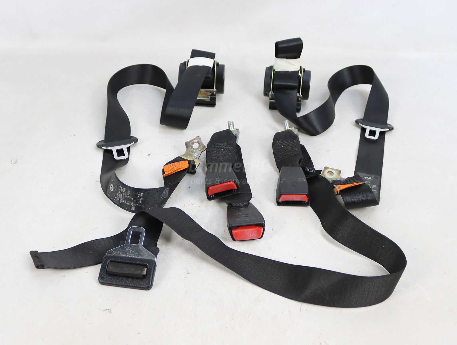 Picture of BMW 72118201017 Black Rear Seat Belts Buckles Receivers Set E46 Coupe Sedan for sale