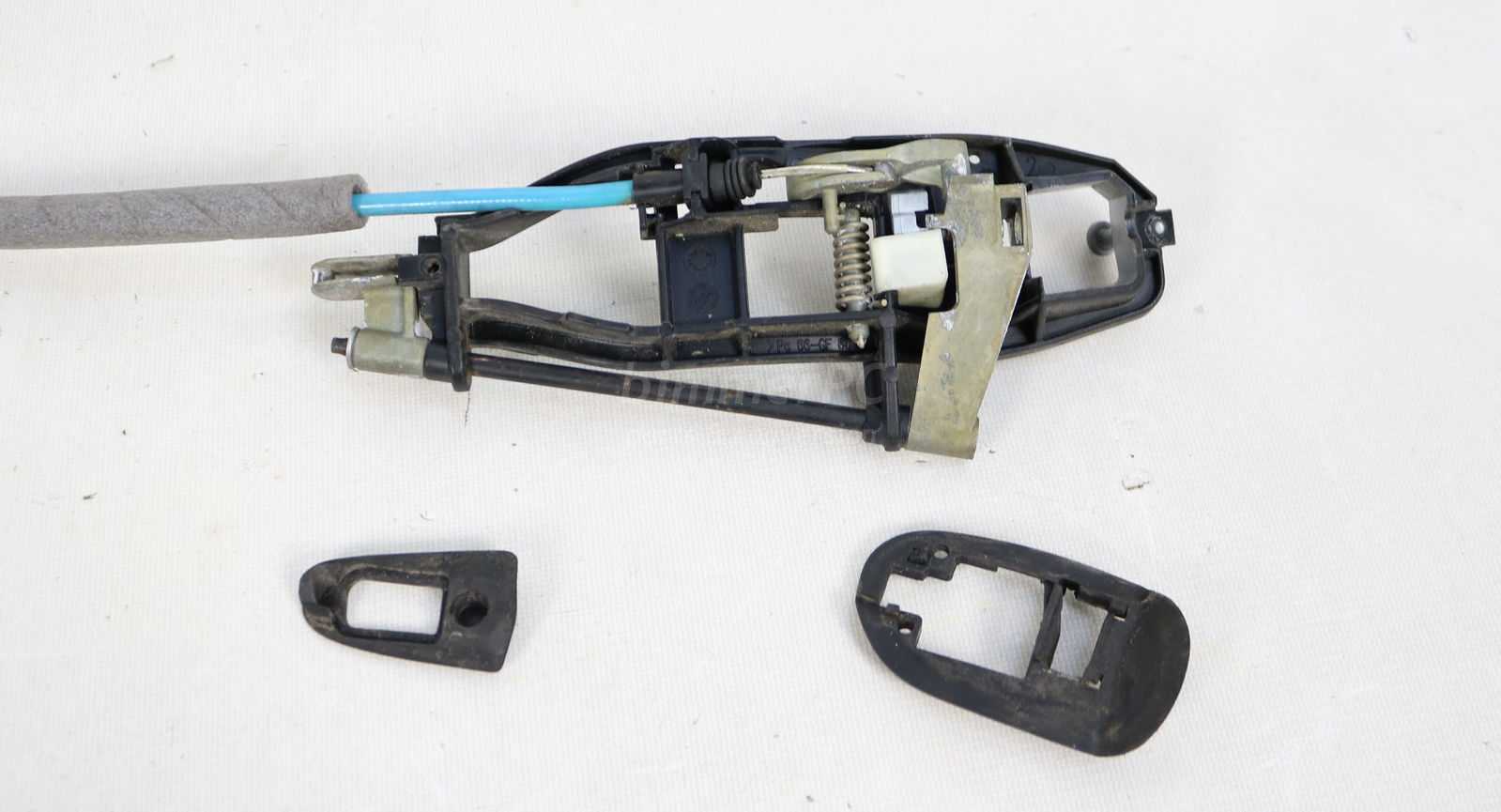 Picture of BMW 51227044841 Left Rear Door Handle Carrier Lock Frame Mounting Bracket E46 Sedan Wagon Late for sale