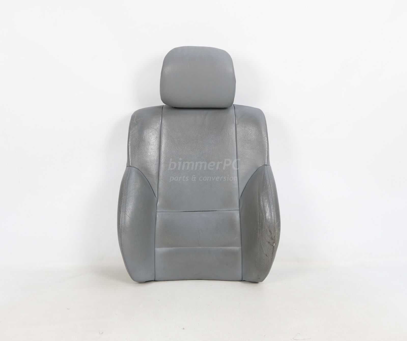 Picture of BMW 52108234947 Left Front Drivers Sport Seat Backrest Cushion Gray Leather E46 Sedan Wagon for sale