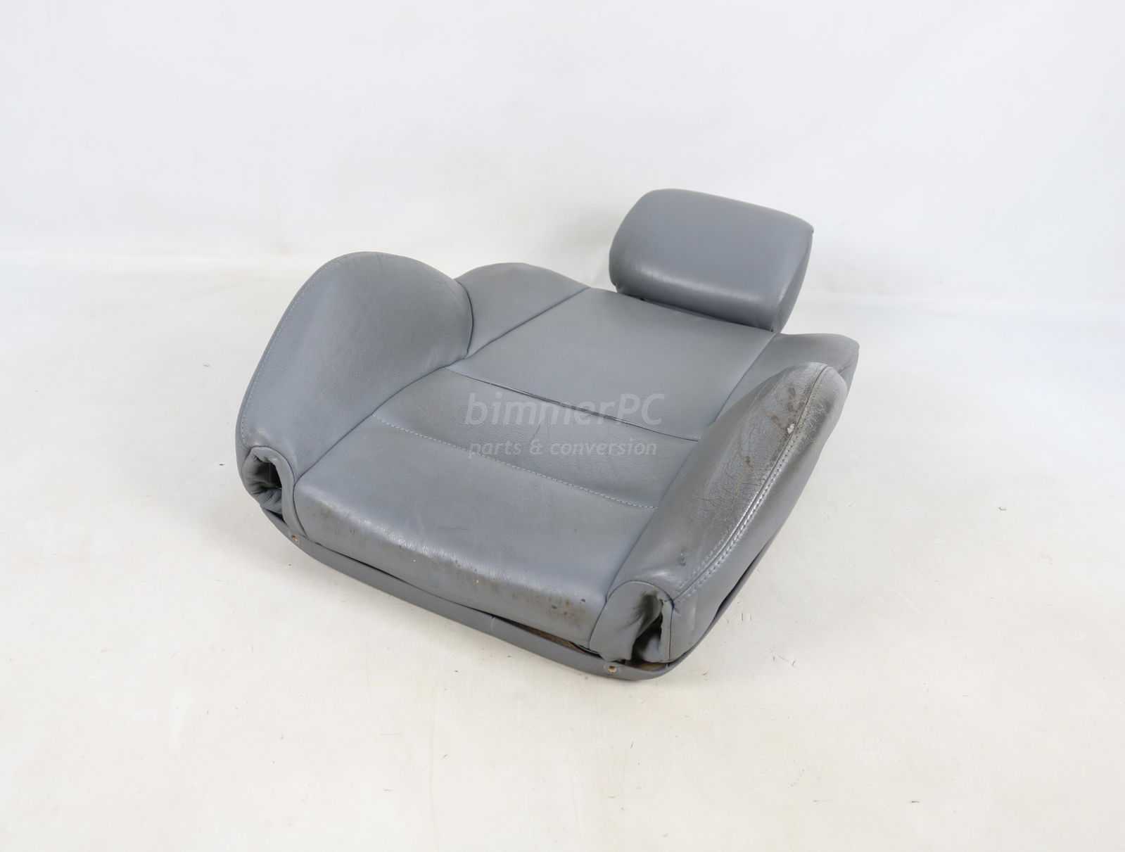 Picture of BMW 52108234947 Left Front Drivers Sport Seat Backrest Cushion Gray Leather E46 Sedan Wagon for sale