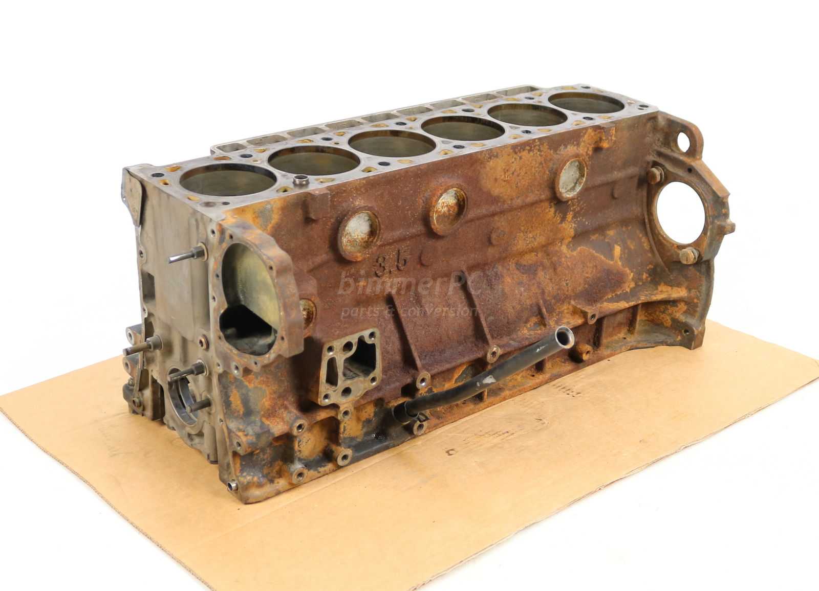 Picture of BMW 11111720650 M30 Inline 6 Cylinder Bare Motor Block Engine E34 E32 E24 for sale