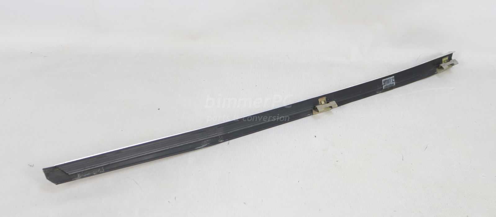 Picture of BMW 51211928185 Front Left Drivers Door Inside Window Upper Sill Chrome Trim Rubber Seal E32 for sale