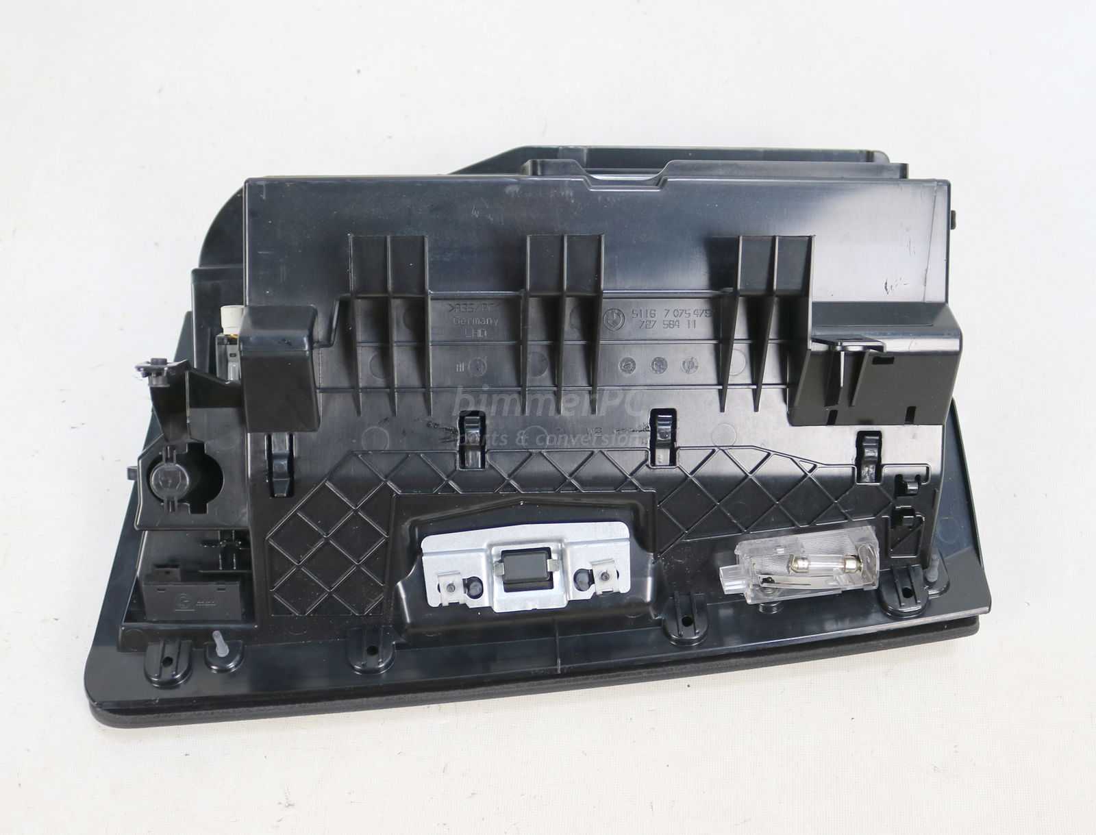 Picture of BMW 51169110539 Black Glovebox Glove Box w Mounting Bracket Latch E90 E91 E92 for sale